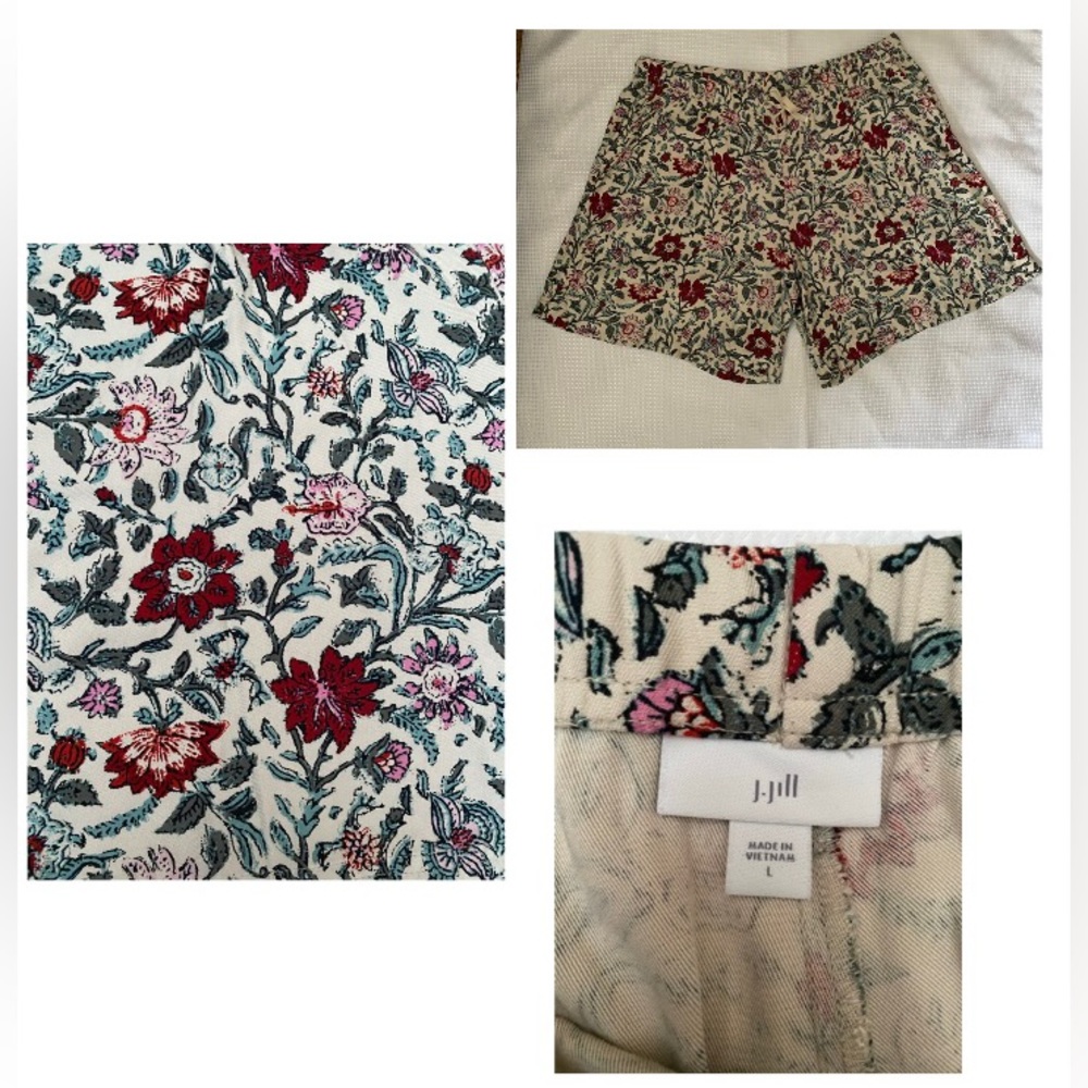 J.Jill Women's Skorts Multicolor Floral Design Bohemian Style Size L